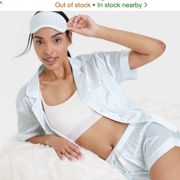 Plus Size Women's 3pc Satin Notch Collar and Shorts Pajama Set Stars Above XXL - Picture 3 of 12